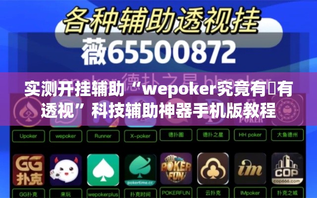 实测开挂辅助“wepoker究竟有沒有透视”科技辅助神器手机版教程