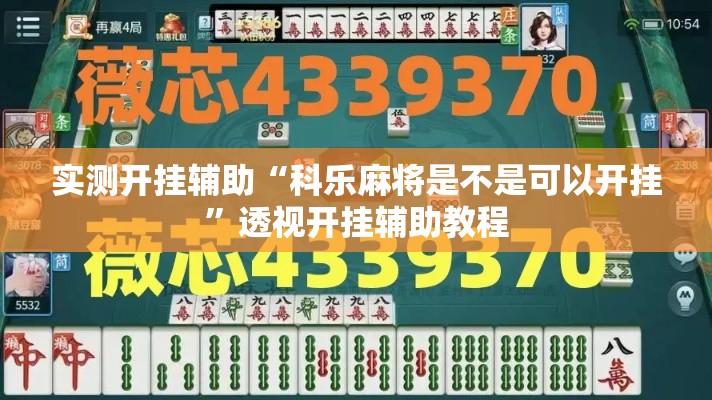 辅助开挂神器“廉江麻将可以作弊吗!辅助神器插件下载