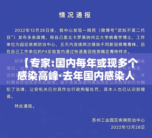 【专家:国内每年或现多个感染高峰·去年国内感染人数】 【专家:国内每年或现多个感染高峰·去年国内感染人数】
