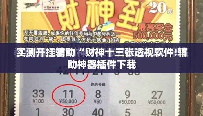 实测开挂辅助“财神十三张透视软件!辅助神器插件下载 实测开挂辅助“财神十三张透视软件!辅助神器插件下载