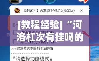 [教程经验]“河洛杠次有挂吗的确有挂”(透视挂)辅助透视教程