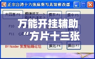 万能开挂辅助“方片十三张怎么开挂	”透视开挂辅助教程
