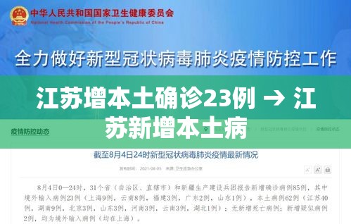 江苏增本土确诊23例 → 江苏新增本土病 江苏增本土确诊23例 → 江苏新增本土病