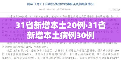 31省新增本土20例›31省新增本土病例30例 31省新增本土20例›31省新增本土病例30例