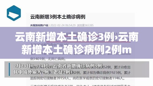 云南新增本土确诊3例›云南新增本土确诊病例2例m
