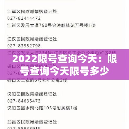 2022限号查询今天:限号查询今天限号多少 2022限号查询今天:限号查询今天限号多少