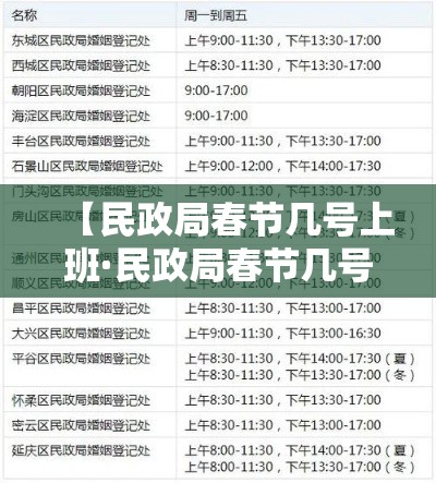 【民政局春节几号上班·民政局春节几号开始上班】
