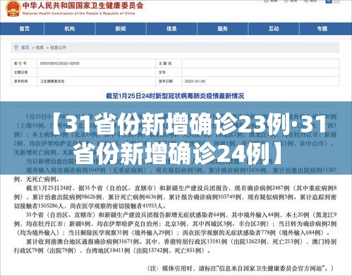 【31省份新增确诊23例·31省份新增确诊24例】