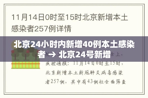 北京24小时内新增40例本土感染者 → 北京24号新增