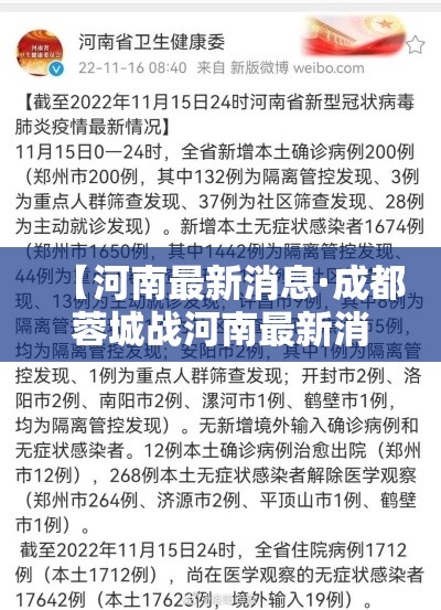 【河南最新消息·成都蓉城战河南最新消息】
