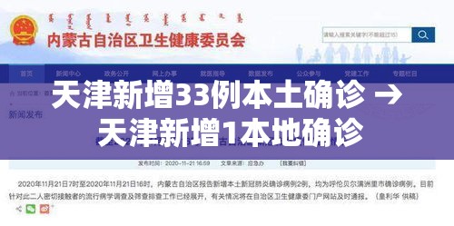 天津新增33例本土确诊 → 天津新增1本地确诊