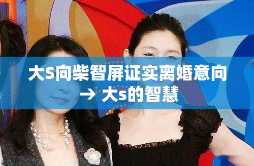 大S向柴智屏证实离婚意向 → 大s的智慧 大S向柴智屏证实离婚意向 → 大s的智慧