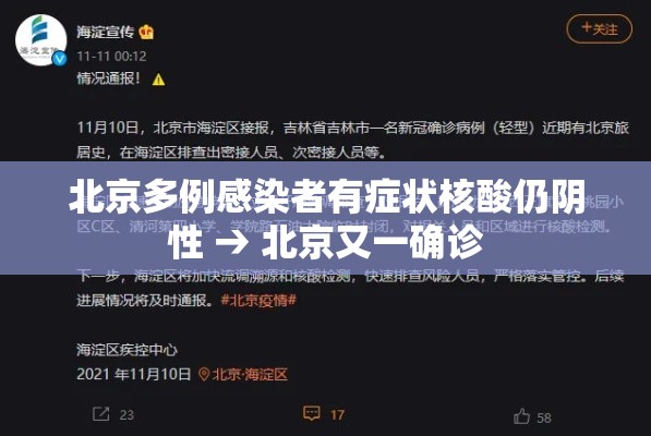 北京多例感染者有症状核酸仍阴性 → 北京又一确诊