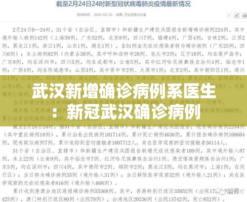 武汉新增确诊病例系医生：新冠武汉确诊病例