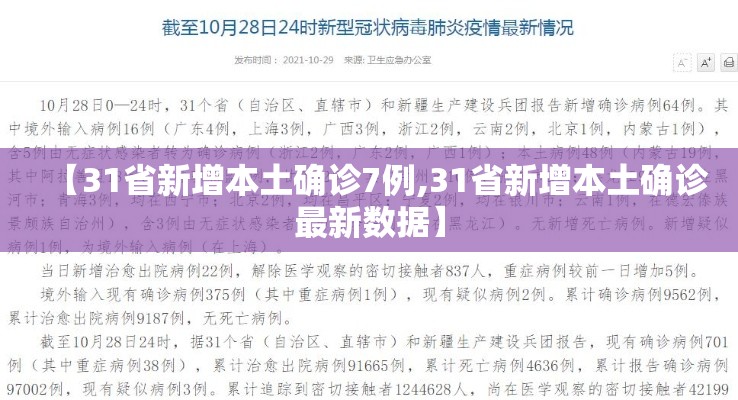 【31省新增本土确诊7例,31省新增本土确诊最新数据】