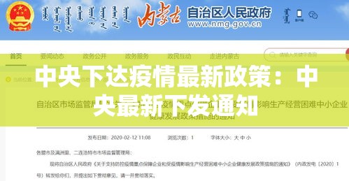 中央下达疫情最新政策：中央最新下发通知