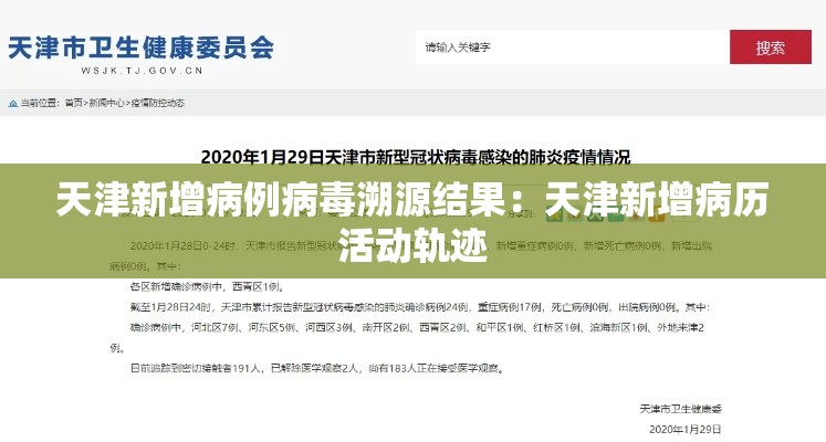 天津新增病例病毒溯源结果:天津新增病历活动轨迹